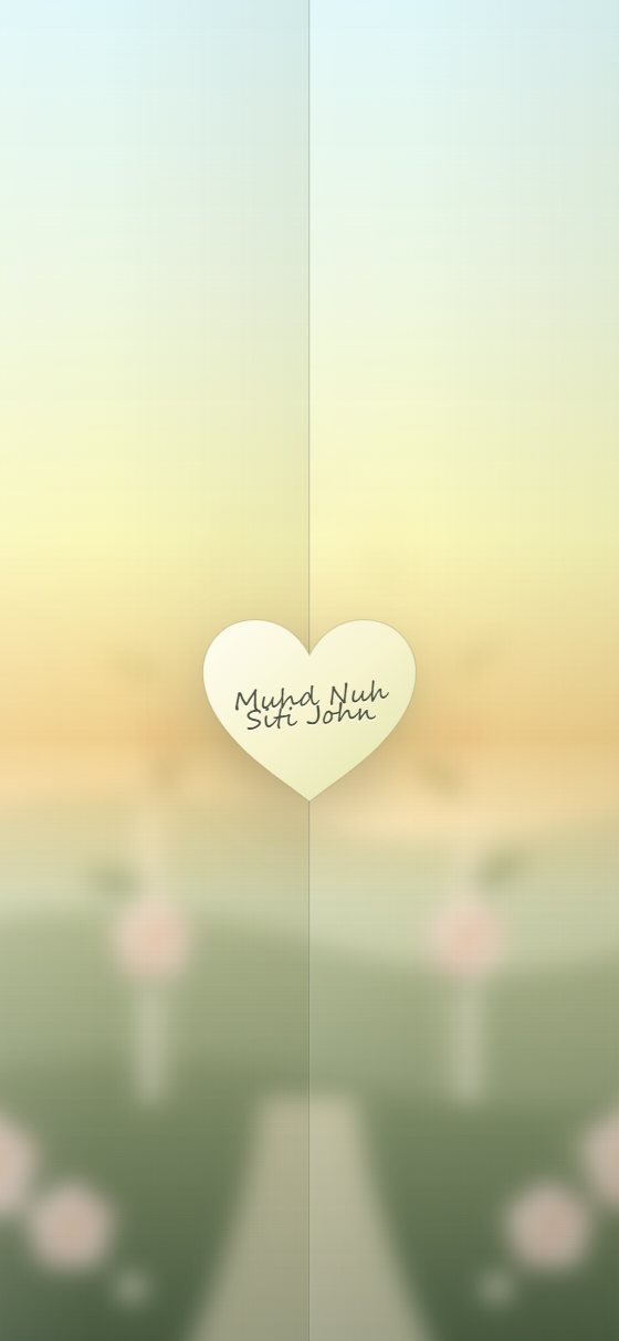 The card's closed cover: two doors with a heart seal showing the couple's names
